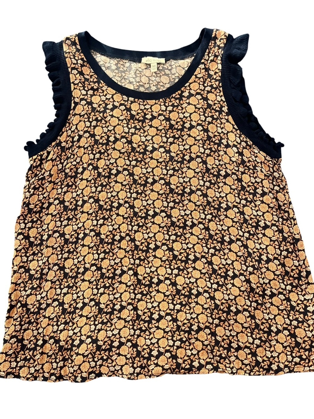 Sleeveless Floral Ruffle Trim Tank Top Ella Moss - Picture 3 of 5
